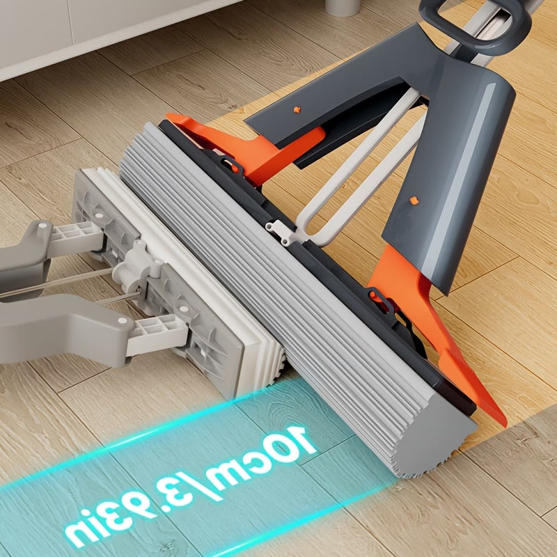 imported Joybos Sponge Squeeze Mop, High Absorbency PVA Sponge Mop Head, 4-Level Self-Wringing Mop for Bathroom Cleaning, Large Mop Head for Living Room Floor Cleaning, Heavy Duty Thickened Stainless Steel Handle, Home Spring Cleaning Tool